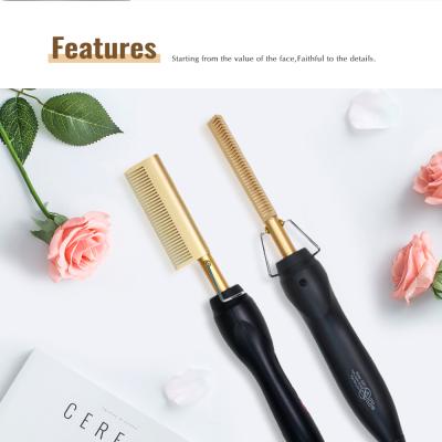 China Hot Professional Electric Pressing Hair Straightener Combs Fashion Travel Electric Hair Straightener Comb Portable Hair Straightening Brush for Beard Wigs for sale