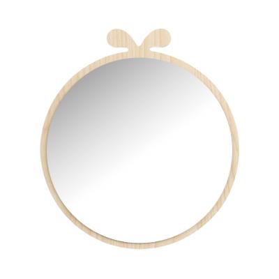 China 2022 Hot Sale Personalized Simple Design Wooden Frame Free Standing Table Mirror For Cosmetic Use Personalized Makeup Single Sided for sale