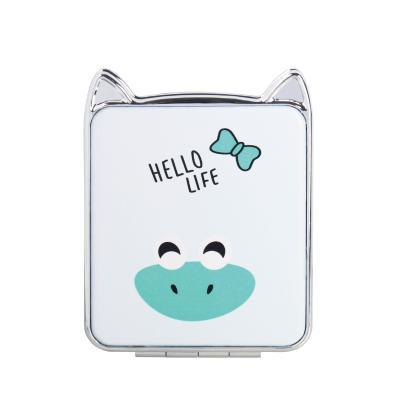 China 2022 Custom Wholesale Custom Cute Cartoon Pocket Mirror With Double Sided PU Leather Personalized Pocket Makeup Mirror for sale