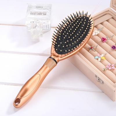 China Nondisposable Luxury Gold Hairbrush Air Cushion Hair Brush Boar Bristle and Paddle Nylon Hairbrush for sale