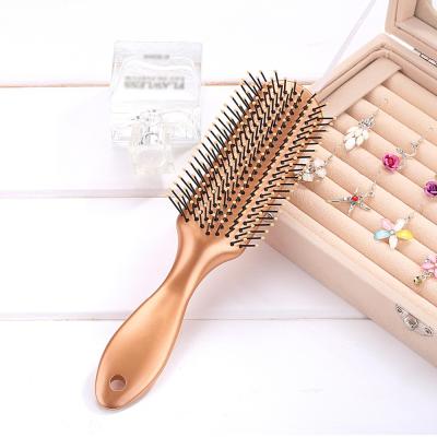 China Custom Plastic Gold Hair Extension Brush Portable Eco-friendly Travel Nondisposable for sale