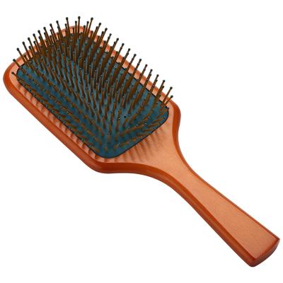 China Scalpe Massage Customized Logo Scalp Massage Wooden Air Cushion Hair Brush Paddle Wooden Brush for sale