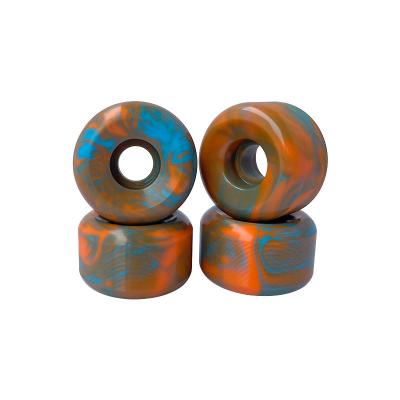 China OEM Custom Logo 53 Solid Color Mixed 54 56 Mm Color Caramel Candy Color Skateboard Skate Wheel In Tapered Shape Swirl Color Wheel for sale