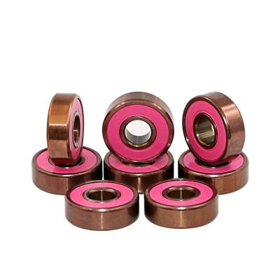 China 627 RS Scooter Bearing Titanium Rose Gold 608 RS Quality Custom Skateboard Pro Bearing For Skateboard Longboard Scooter for sale