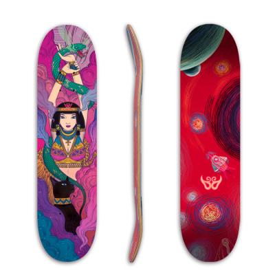 China New Good Quality Canadian Maple Adult Skateboard Wooden Empty Deck With Custom Printing 2022 for sale