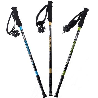 China Shock-absorbing Ultralight Retractable Portable Skiing Poles Trekking Sports Walking Stick Interior Carbon Lock for sale