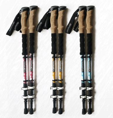 China With carbon three external locking alpine trekking pole with folding three external locking aluminum alpine trekking pole customized for sale