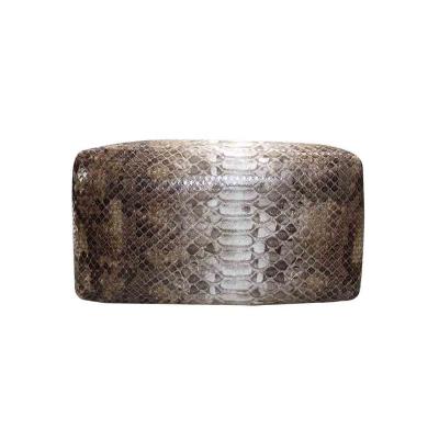 China Fashion Design Simple Open Snake PU Makeup Cosmetics Bag Snakeskin Printed Handbags Wholesale for sale