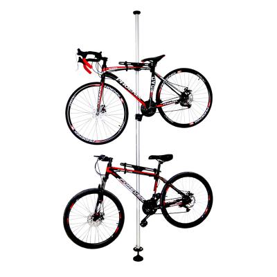 China Q195 Steel Bicycle Rack Bike Hanger Parking Rack 2-Spoke Storage Bike Floor To Ceiling Rack 3.4m for sale