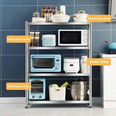 China Kitchenroom Factory Wholesale Price Stainless Steel Multi-Layer Multifunctional Microwave Oven Rack Kitchen Storage Rack Shelf Organizer for sale