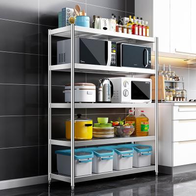 China Factory Wholesale Multifunctional Microwave Oven Rack Kitchenroom Stainless Steel Storage Rack Shelf Microwave Organizer 100%% for sale