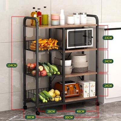 China Kitchenroom Stainless Steel Kitchen Buries Multifunctional Floor-standing Microwave Cookware Storage Shelves Multi-Layer Storage Rack for sale