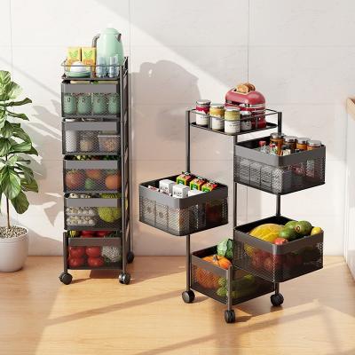 China Kitchenroom Storage Shelves Rack Multi Layer Removable Basket Shelf Organizer On Rolling Wheels For Living Room Snack Cart for sale