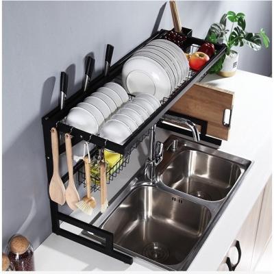 China CHENYUE Space Home Textiles Kitchen Storage Countertop Organizer Multifunctional Dish Drying Rack Sink Backup Rack for sale