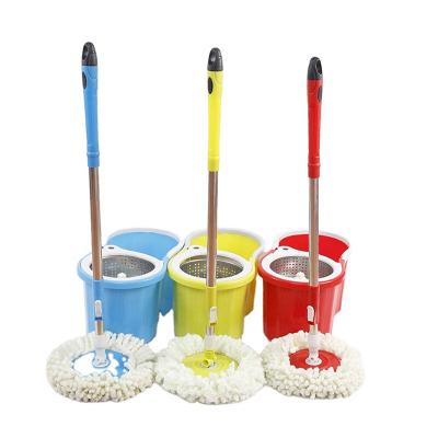 China Sustainable floor cleaning adjustable rotating clean microfiber spinning mops 360 degree rotatable magic spin mop and bucket set for sale