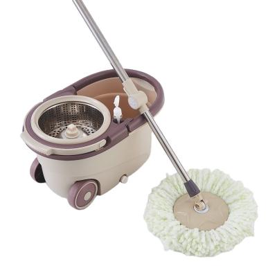 China Sustainable cheapest best selling low price quality household cleaning easy wring and super clean 2 in 1 double bucket microfiber spin mop for sale