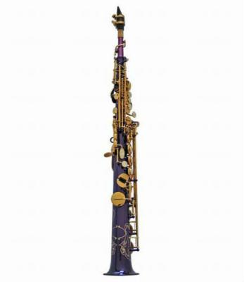 China Gold Lacquer Soprano Saxophone Curve Bell Soprano Saxophone, Sax for sale