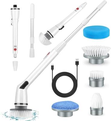 China Sustainable Electric Cleaning Brush Kitchen Bathroom Scrubber Cordless Floor Scrubber Electric Spin Scrubber Replace Head for sale