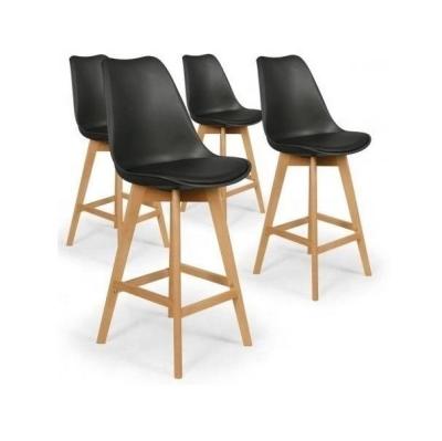 China Modern Modern Wooden Legs PU Leather High Chair Plastic Bar Stool for sale