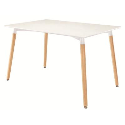 China Modern Rectangle Dining Table 120X80 MDF top wood legs for sale