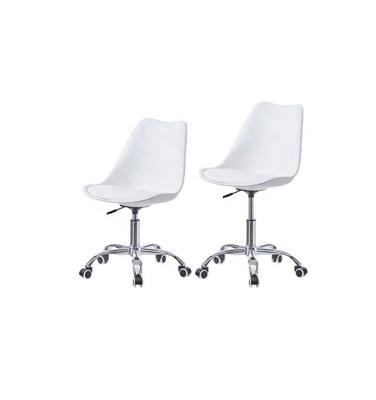 China Modern High quality all white swivel chair plastic chair ABS revolving chair with pad for sale for sale