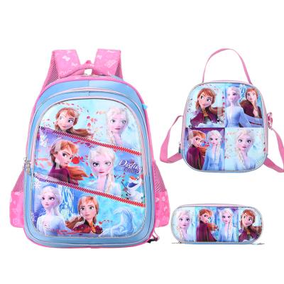 China zhangkeli manufacture fashion kids children cartoon waterproof school bag with wheel trolley trolley hot sale for sale