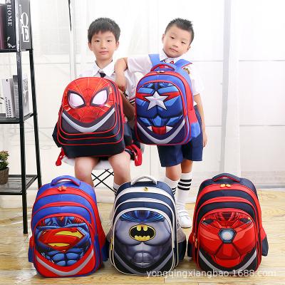 China Wholesale zhangkeli Boys Captain America Cartoon Kids School Bag Kindergarten Primary School Backpack Waterproof New Children Design for sale