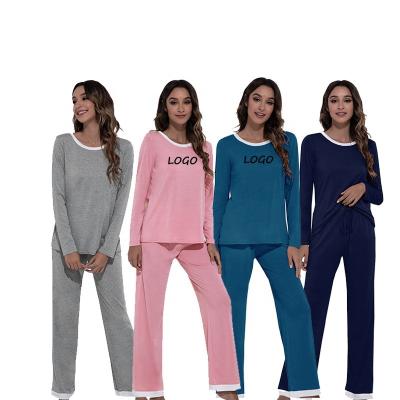 China MOTE-ZC143 2022 Wholesale Casual Loose Women's Breathable Sleepwear Custom Logo Lounge Wear Two Piece Set for sale