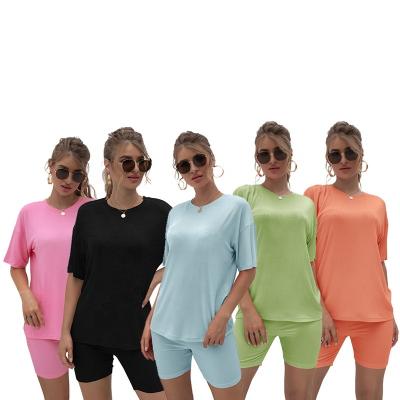 China MOTE-ZC147 Wholesale Breathable Cotton Comfortable Jogger Sweated Shorts Drop Shoulder Wholesale Women Sweat Shorts Set for sale