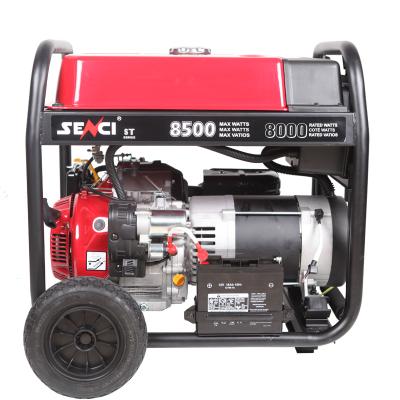 China Portable Generator Supply Electric Power For Home Use Heavy Duty Steel Tube SENCI 60hz 110/220 Volt Generator Alternator 8500w Gasoline Generator for sale