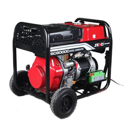 China Small generator supply electric power for home use in Senci 6.5kw generator 7kw small diesel generator water cooled diesel generator 230v current for sale