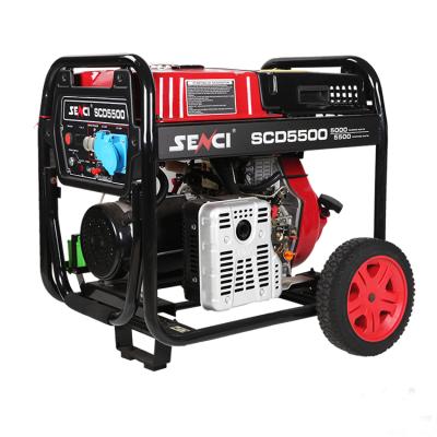 China Small generator supply electric power for home use good quality wholesaler in china senci open frame 5kw portable small portable diesel generators on wheels for sale