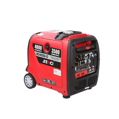 China SENCI Generation Factory Use Mini Portable Silent 3500w Inverter Quite Home Generators 4kva For Camp for sale