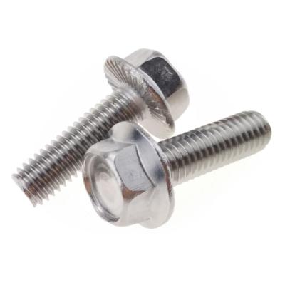 China Stainless Steel Hex Clamp Head Screws With M8 Serration Stainless Steel Fastener for sale