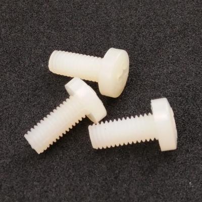 China Pan Head Plastic Nylon Screws Cross Recess PA 66 Machine Fastener for sale