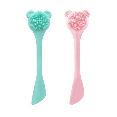 China Reusable Double Sided 2022 New Multifunctional Silicone Face Mask Applicator Brush Facial Cleansing Brush for sale