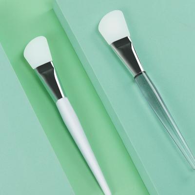 China Reusable Double Sided Long Handle Logo Silicone Face Mud Clay Custom Face Mask Applicator Facial Masking Brush for sale