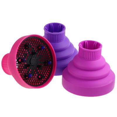 China Silicone+Plastic Wholesale Professional Hair Styling Folding Salon Silicone Blow Diffuser For Hair Dryer for sale