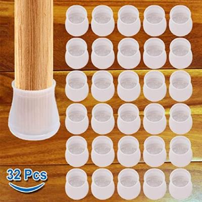 China 32 Pack Silicone Furniture Chair Leg Rubber Flooring Covers Protective Cover Anti Slip Chair Leg Caps Prevent Scuffs And Noise for sale