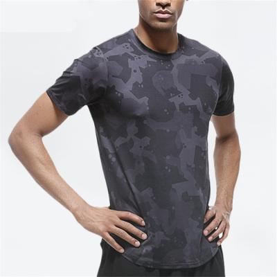 China Camouflage Pattern Black Design Men Summer Tight Disruptive Top White Disruptive Exercise Fitness T-shirt QUICK DRY Breathable Quick Dry Running Fitness for sale