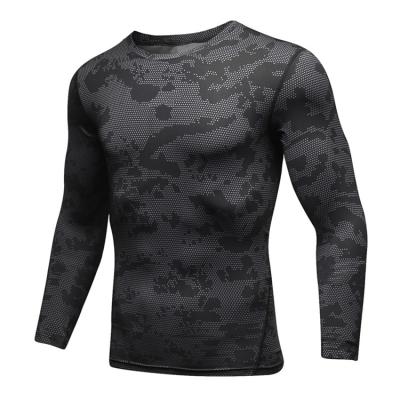 China Disruptive QUICK DRY Men's Black Blue T-shirt Pattern Camouflage Pixel Top Long Sleeve Keep Warm Spring Autumn Breathable Quick Dry Fashion for sale