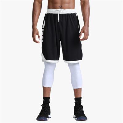 China Daily Men's Running Breathable Basketball Fitness Exercise Wear Shorts Striped Pants High Knee Polyester Loose Breathable Quick Dry Pattern for sale