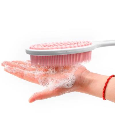 China Hot Selling Long Handle Scrub Exfoliating Bathroom Body Cleaning Brush Long Handle Liquid Bath Brush Amazon Sells Like Hot Cakes for sale