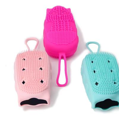 China Relieve Fatigue Body Baby Shower Massager Back Head Exfoliating Washing Sponges Silicone Kids Bath Brushes for sale