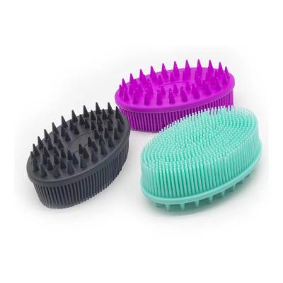 China Relieve Fatigue Exfoliating Silicone Body Brush 2 in 1 Bath and Shampoo Brush Wet and Dry Scalp Massager for sale