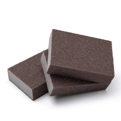 China Viable Shape Wholesale Custom Size Packaging Yellow Brown Heavy Spots Cleaning Emery Sponge Manufacturer Direct Selling for sale