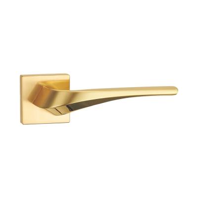 China Luxury Modern High Quality Zinc Alloy Gold Interior Home Door Lever Handles for sale