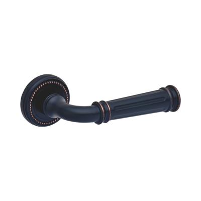 China Traditional Antique Style Interior Door Zinc Alloy Black Lever Handles Oil Rubbed Bronze for sale