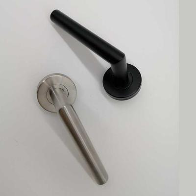 China Modern Matte Black Stainless Steel Door Handle Lever Door Handle for sale