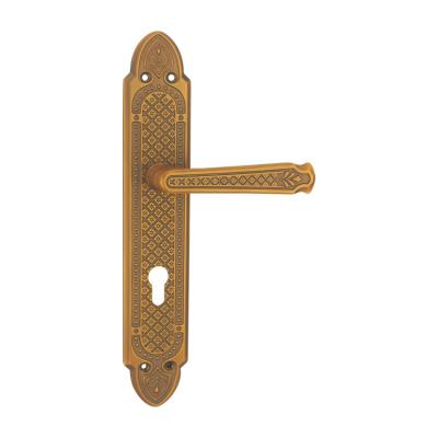 China High Quality Door Lever Brass Door Handle On Plate Brass Door Handle for sale